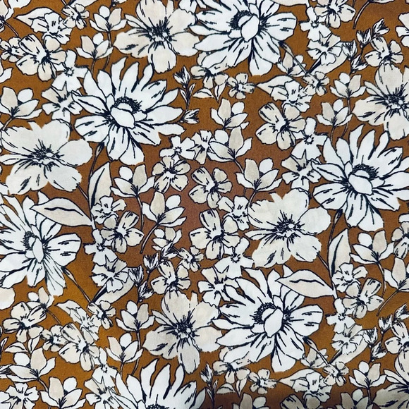 Floral Lace Trim Top - Brown - Picture 8 of 13